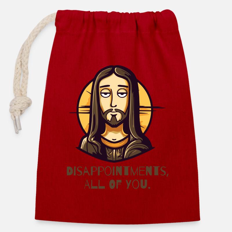 Déceptions, vous tous : un gars comme Jésus - Sac cadeau en coton avec cordon (14 x 20 cm) - rouge