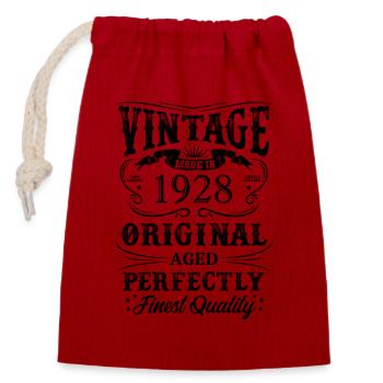 Vintage Made In 1928 96 Years Of Being Awesome - Verschließbarer Geschenkbeutel aus Baumwolle (14x20cm) - Rot - Vorne