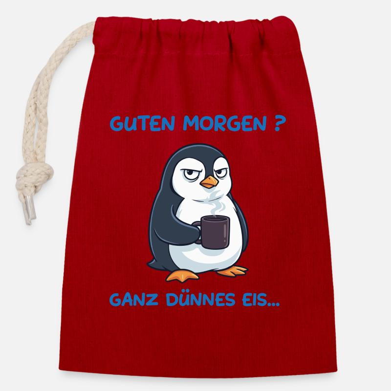 Dünnes Eis Mood - Verschließbarer Geschenkbeutel aus Baumwolle (14x20cm) - Rot
