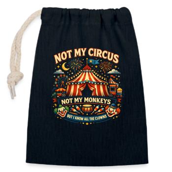 Nicht mein Zirkus, nicht meine Affen, ich kenne al - Verschließbarer Geschenkbeutel aus Baumwolle (14x20cm) - Navy - Vorne