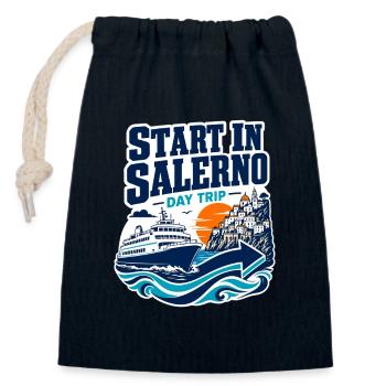 Départ à Salerne Excursion d’une journée Ferry côte amalfitaine - Sac cadeau en coton avec cordon (14 x 20 cm) - bleu marine - Devant