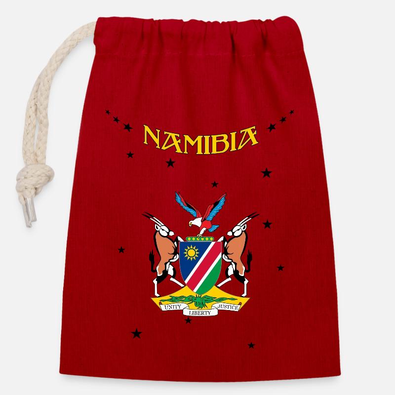 Namibia - Verschließbarer Geschenkbeutel aus Baumwolle (14x20cm) - Rot