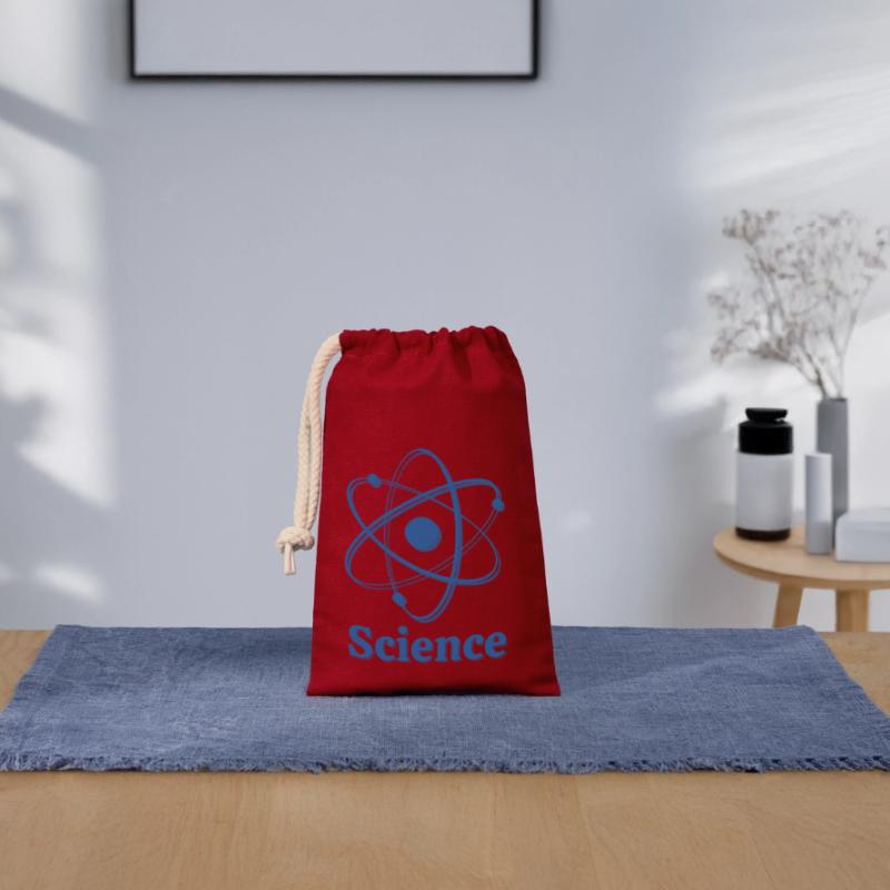 Atom Science Science Electron Molecule Physics Closable cotton gift bag (14x20cm)