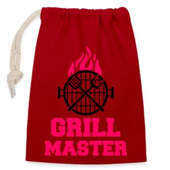Grill Master - Closable cotton gift bag (14x20cm) - red - Front