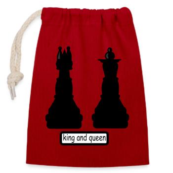 king_and_queen - Closable cotton gift bag (14x20cm) - red - Front