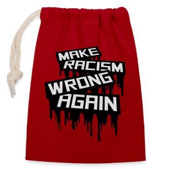 Rendre le racisme répréhensible - Sac cadeau en coton avec cordon (14 x 20 cm) - rouge - Devant