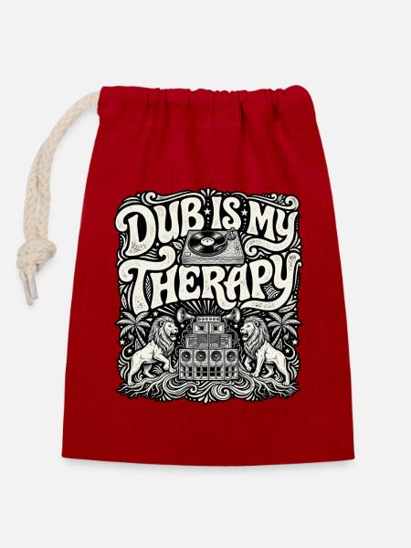 Dub Reggae Soundsystem Therapy - Verschließbarer Geschenkbeutel aus Baumwolle (14x20cm) - Rot