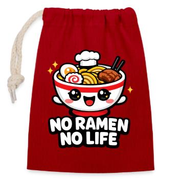 Ramen Lächeln Bowl - Verschließbarer Geschenkbeutel aus Baumwolle (14x20cm) - Rot - Vorne