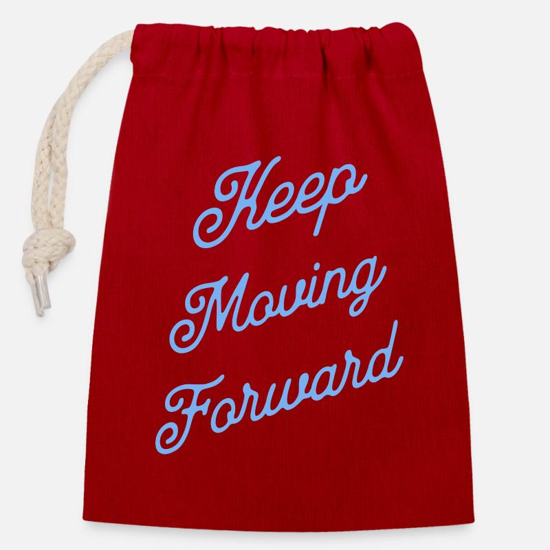Keep Moving Forward - Closable cotton gift bag (14x20cm) - red