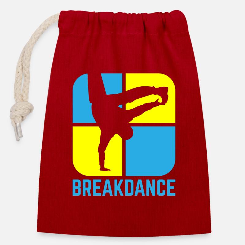 Breakdance - Verschließbarer Geschenkbeutel aus Baumwolle (14x20cm) - Rot