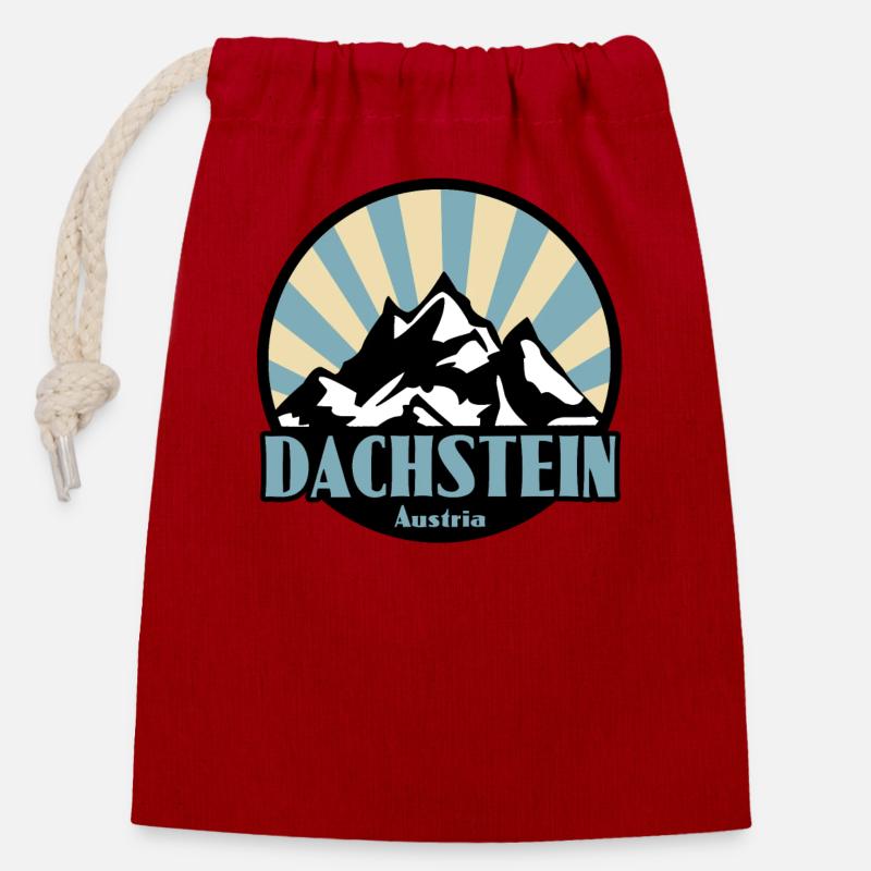 Dachstein - Verschließbarer Geschenkbeutel aus Baumwolle (14x20cm) - Rot