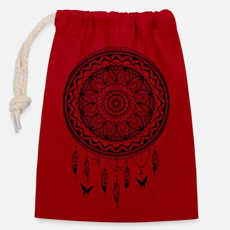 Continuez à rêver - Sac cadeau en coton avec cordon (14 x 20 cm) - rouge