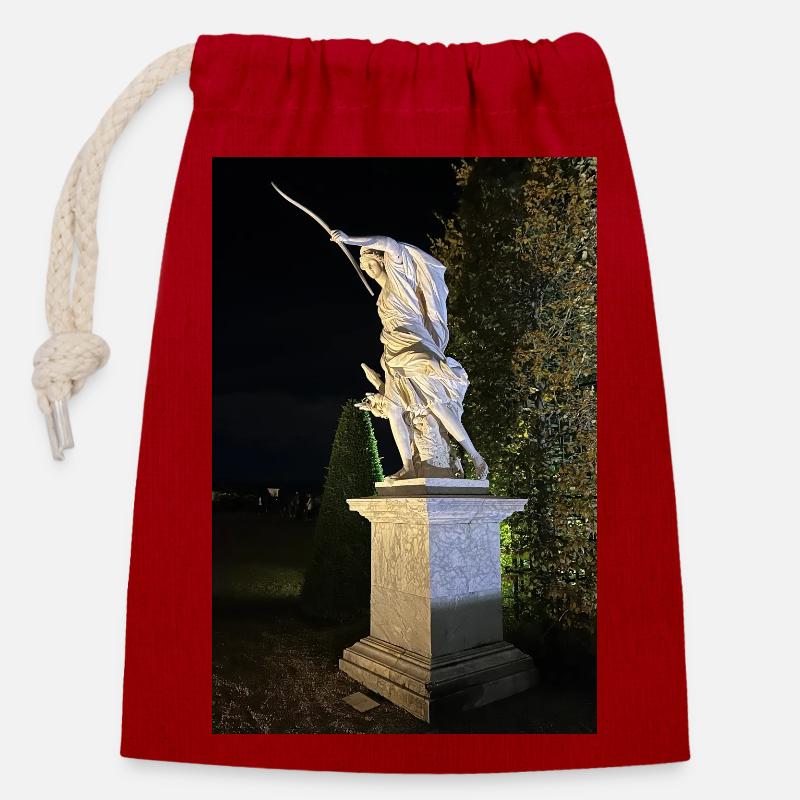 Statue de Diane - Sac cadeau en coton avec cordon (14 x 20 cm) - rouge