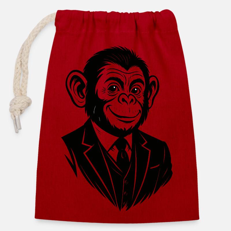 Ape – Ego – Eco - Verschließbarer Geschenkbeutel aus Baumwolle (14x20cm) - Rot