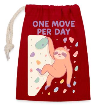 Bloc paresseux : Conception d’un mouvement par jour - Sac cadeau en coton avec cordon (14 x 20 cm) - rouge - Devant