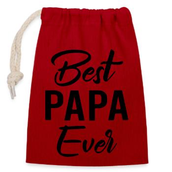 bester Papa aller Zeiten - Verschließbarer Geschenkbeutel aus Baumwolle (14x20cm) - Rot - Vorne