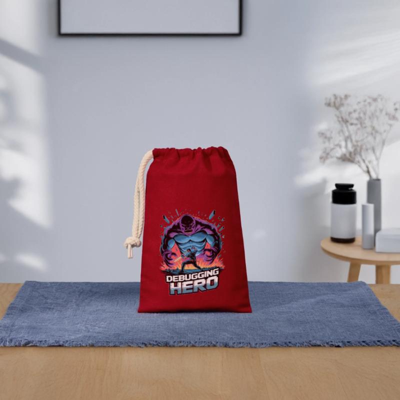 Debugging Hero – Epic Battle Against Code Monsters Closable cotton gift bag (14x20cm)
