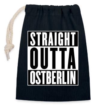 Straight outta Ostberlin (Farbe änderbar) - Verschließbarer Geschenkbeutel aus Baumwolle (14x20cm) - Navy - Vorne