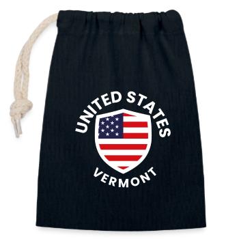 US Vermont Schildwappen - Verschließbarer Geschenkbeutel aus Baumwolle (14x20cm) - Navy - Vorne