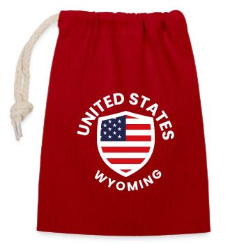 Wyoming United Shield - Closable cotton gift bag (14x20cm) - red - Front