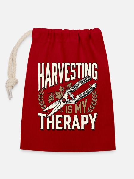 Harvesting Therapy - Verschließbarer Geschenkbeutel aus Baumwolle (14x20cm) - Rot