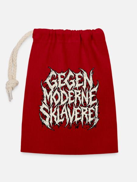 Gegen Moderne Heavy Metal - Verschließbarer Geschenkbeutel aus Baumwolle (14x20cm) - Rot