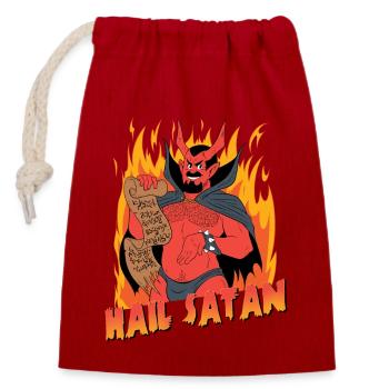 Hail Satan! - Closable cotton gift bag (14x20cm) - red - Front