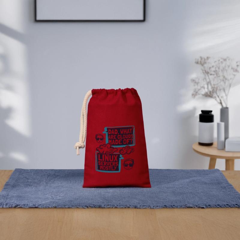 Papa quels sont les clouds faits de Developer Coder Sac cadeau en coton avec cordon (14 x 20 cm)