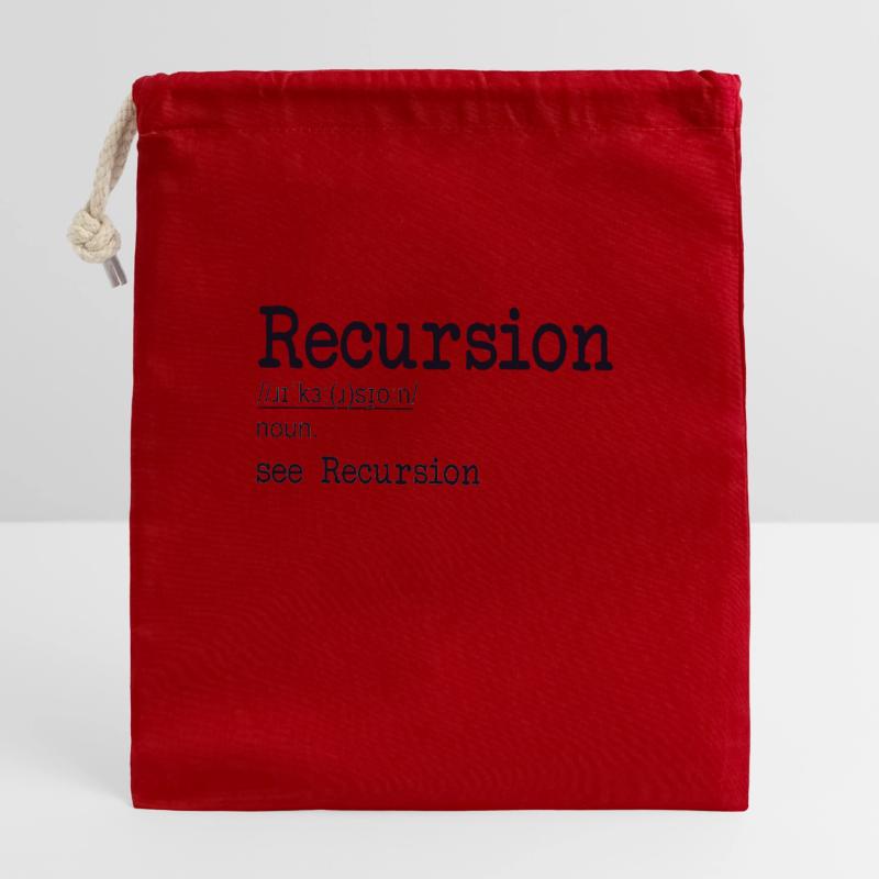 Recursion Definition Developer Coder Programmierer Verschließbarer Geschenkbeutel aus Baumwolle (14x20cm)