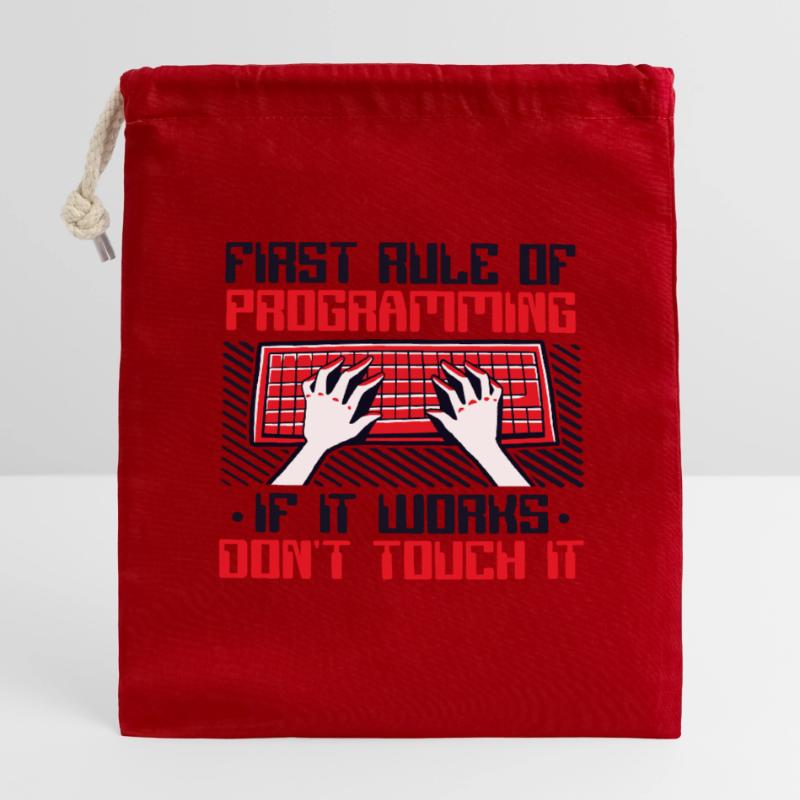 Si cela fonctionne, n’y touchez pas Developer Coder Sac cadeau en coton avec cordon (14 x 20 cm)