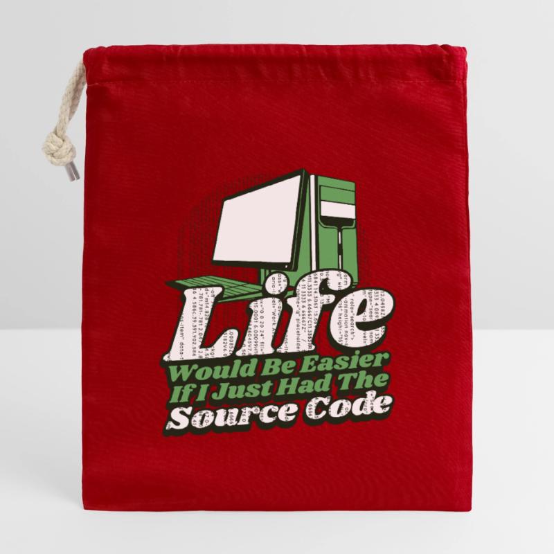 Life Would Be Easier Developer Coder Programmer Closable cotton gift bag (14x20cm)