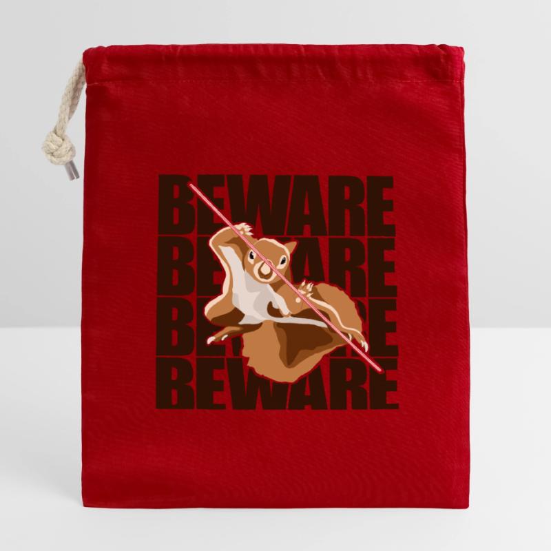 Beware Grey Squirrel Squirrel Fox Squirrel Closable cotton gift bag (14x20cm)