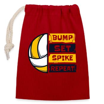 Bump Set Spike Repeat Volleyball Freak Volleyball - Sac cadeau en coton avec cordon (14 x 20 cm) - rouge - Devant