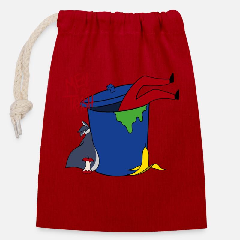 men are trash - Closable cotton gift bag (14x20cm) - red