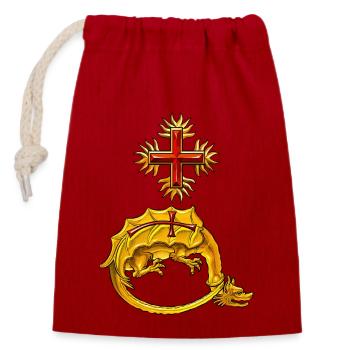 Order of the Dragon Vlad III - Closable cotton gift bag (14x20cm) - red - Front