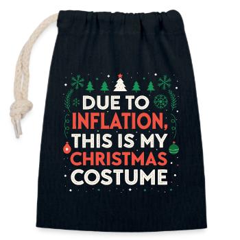 Weihnachtskostüm angesichts der Inflation - Verschließbarer Geschenkbeutel aus Baumwolle (14x20cm) - Navy - Vorne