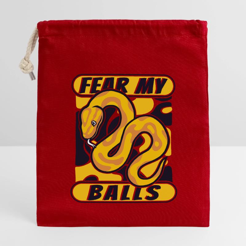 Fear My Balls Python Snake Banana Ball Python Sac cadeau en coton avec cordon (14 x 20 cm)