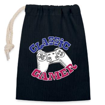 Game gambling game console gift - Closable cotton gift bag (14x20cm) - navy - Front