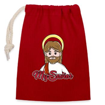 Jesus Christianity - Closable cotton gift bag (14x20cm) - red - Front
