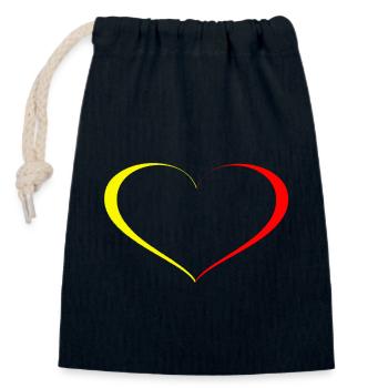 Heart Yellow Red - Closable cotton gift bag (14x20cm) - navy - Front
