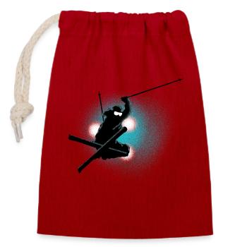 freestyle ski - Closable cotton gift bag (14x20cm) - red - Front