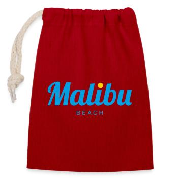 MALIBU Beach California - Verschließbarer Geschenkbeutel aus Baumwolle (14x20cm) - Rot - Vorne