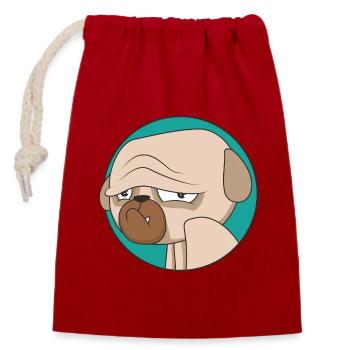 Pug Life | Dog | Missing | Pet | Canine - Closable cotton gift bag (14x20cm) - red - Front