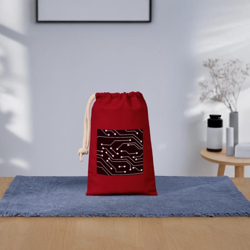 Computer pattern Closable cotton gift bag (14x20cm)