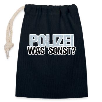 Polizei Polizist Beruf Arbeit Sprüche - Verschließbarer Geschenkbeutel aus Baumwolle (14x20cm) - Navy - Vorne