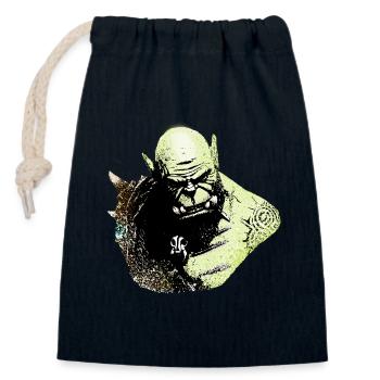 team horde - Closable cotton gift bag (14x20cm) - navy - Front