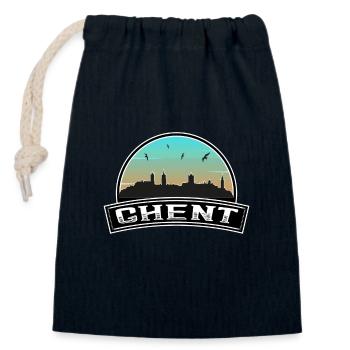Gent Belgien Skyline Belgisches Souvenir - Verschließbarer Geschenkbeutel aus Baumwolle (14x20cm) - Navy - Vorne