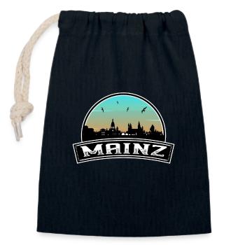 Mainz Germany Skyline German Souvenir - Closable cotton gift bag (14x20cm) - navy - Front
