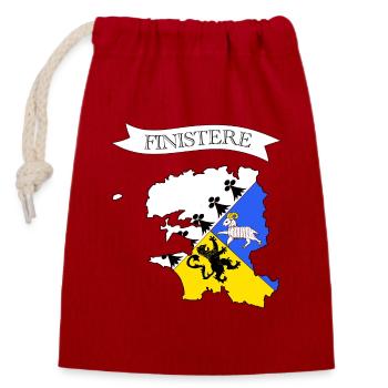 Finistère - Sac cadeau en coton avec cordon (14 x 20 cm) - rouge - Devant