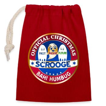 Scrooge Past Present Future Badge - Closable cotton gift bag (14x20cm) - red - Front